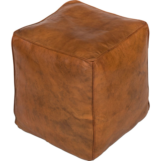 Sunday Afternoon Leather Cube by Sarreid Ltd.. Made from wood, leather in a modern style.