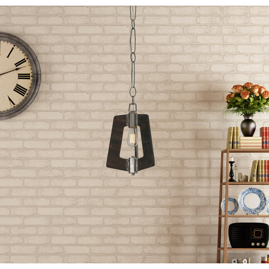 Lofty Mini Pendant/Zebrawood by Varaluz in steel. Made from steel, faux zebrawood in a modern style.