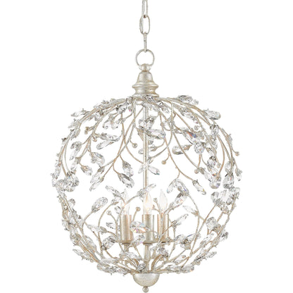 Crystal Bud Sphere Chandelier by Currey and Company. Made from wrought iron, crystal in a traditional style.
