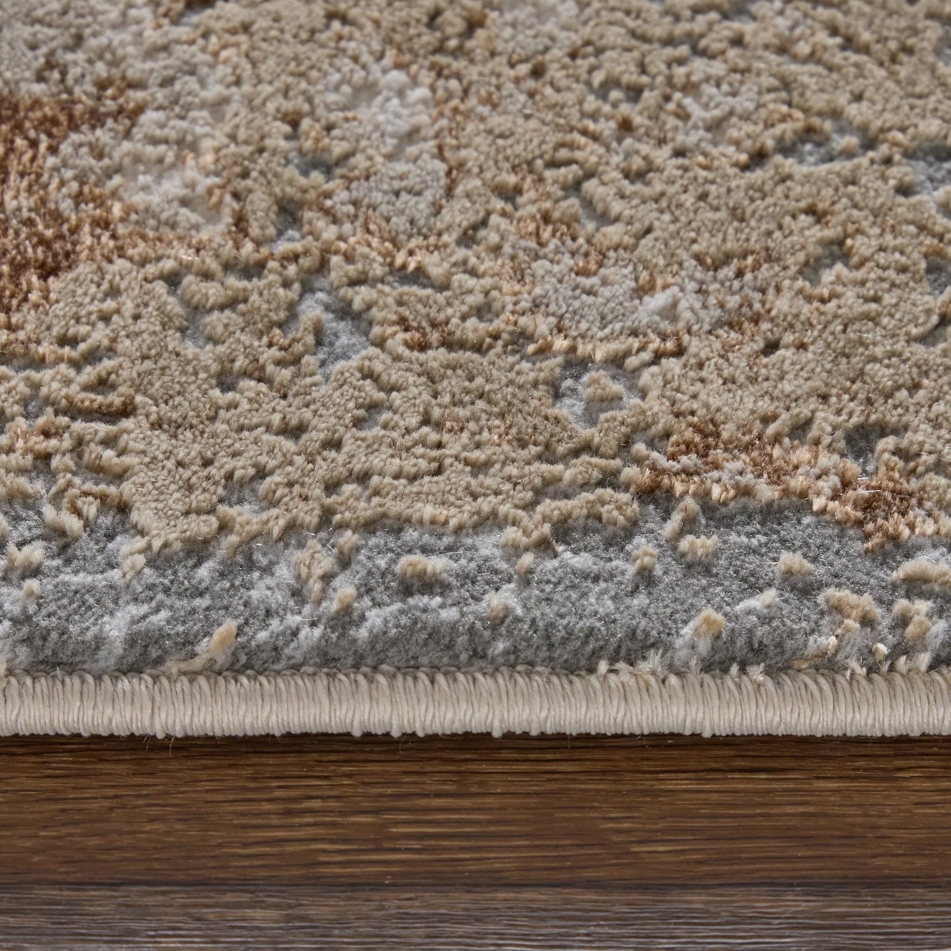 Aura Rug - 3567F by Feizy in ivory, gold, gray. Made from polyester, polypropylene in a unique style.