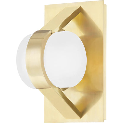 Orbit 1 Light Wall Sconce by Hudson Valley. Made from brass in a modern style.