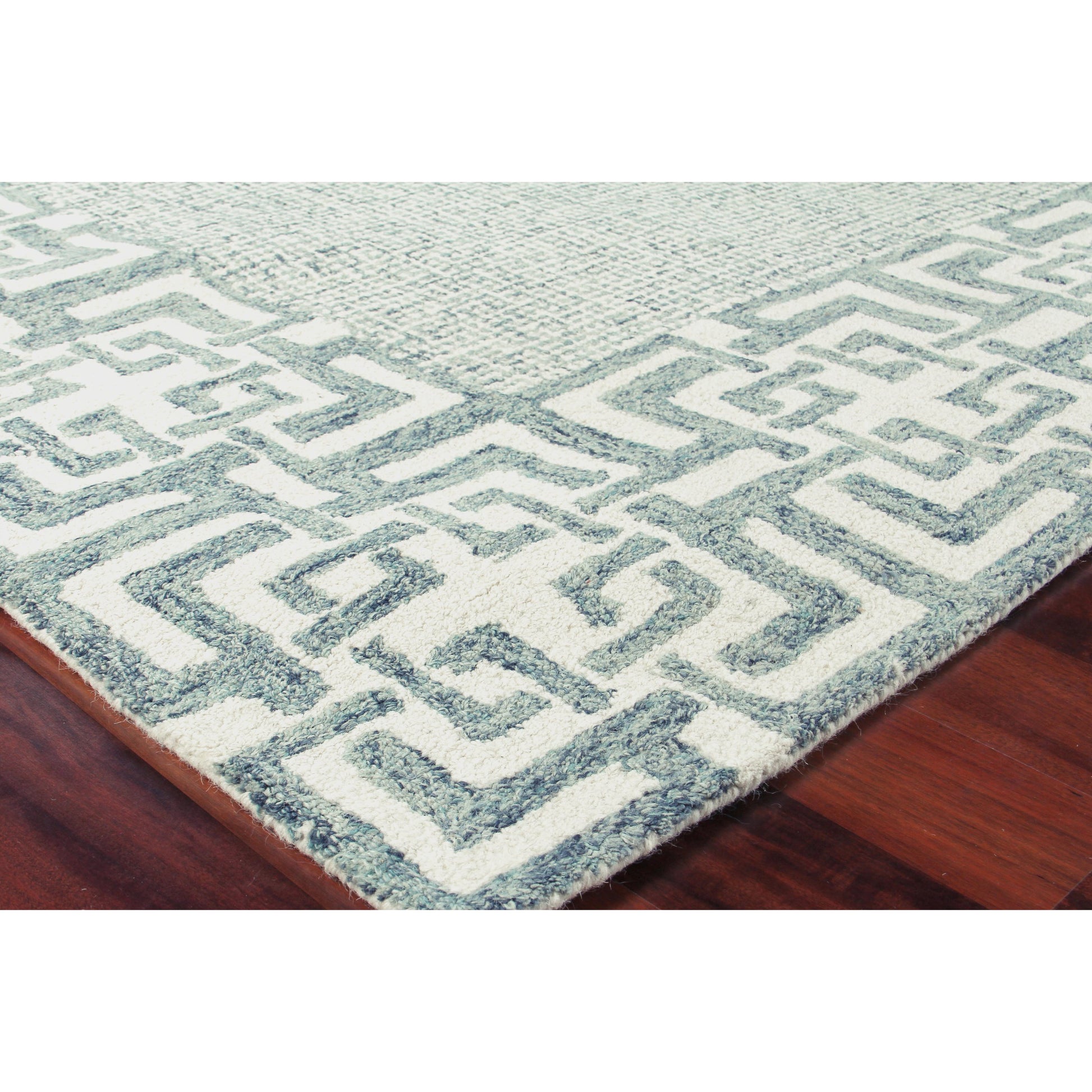 Caprice Rug - Aqua by Exquisite Rugs in aqua. Made from new zealand wool in a unique style.