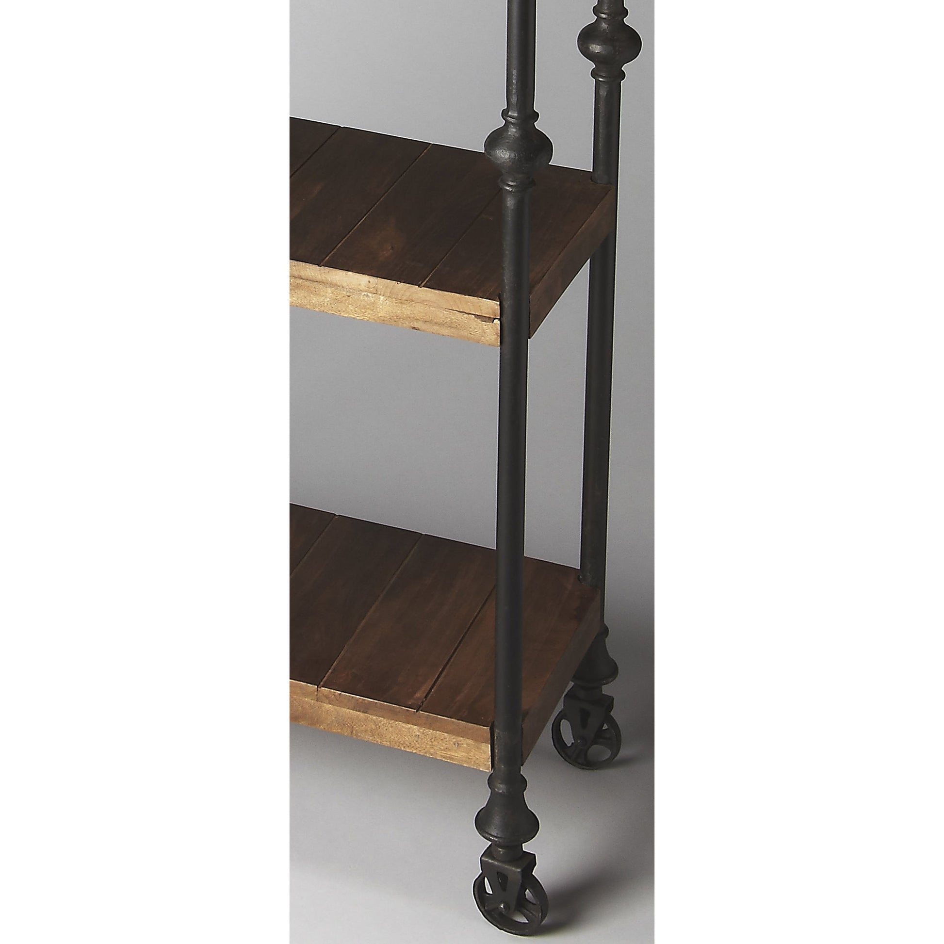 Fontainebleau Industrial Chic Bookcase by Butler Specialty Company in multi-color and artifacts. Made from mango wood solids, iron in a modern style.