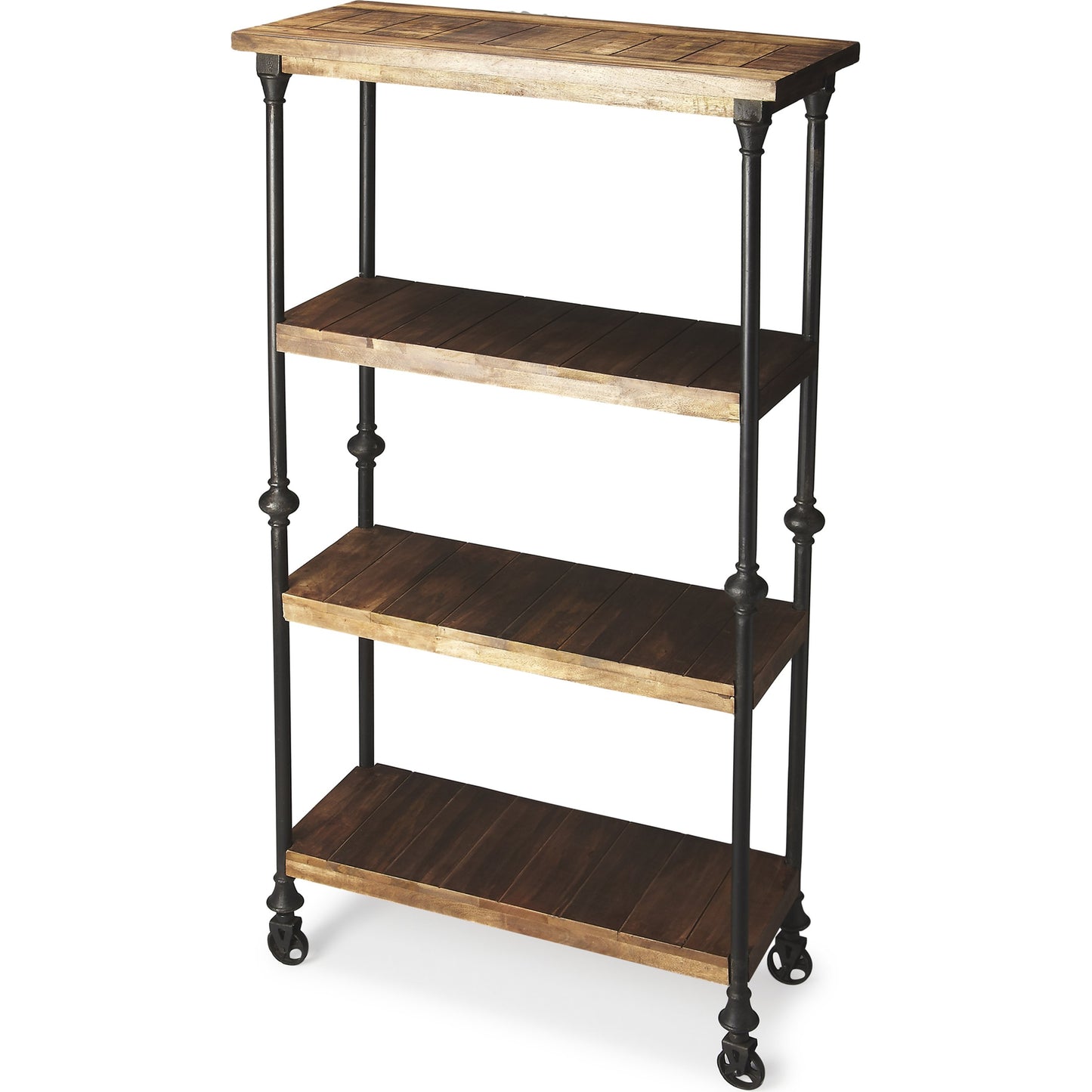 001 O-BUTLER-2703290 | Additional Silo | Fontainebleau Industrial Chic Bookcase by Butler Specialty Company in multi-color and artifacts. Made from mango wood solids, iron in a modern style.