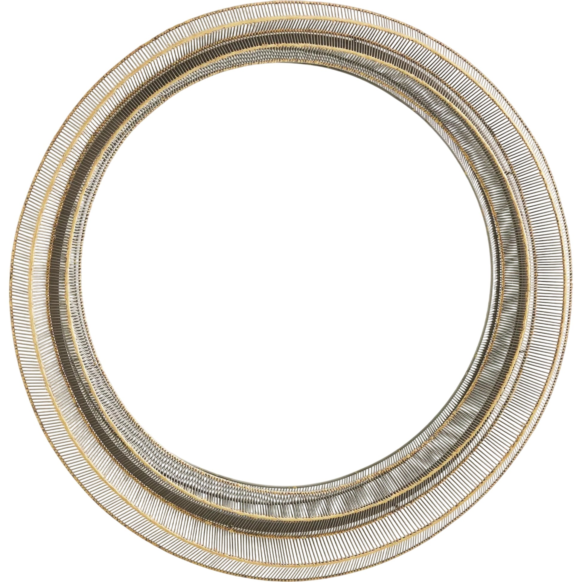 Wire Ribbon Mirror by Global Views in natural iron. Made from mdf, iron, mirror in a transitional style.