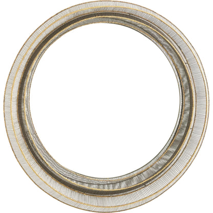 Wire Ribbon Mirror by Global Views in natural iron. Made from mdf, iron, mirror in a transitional style.