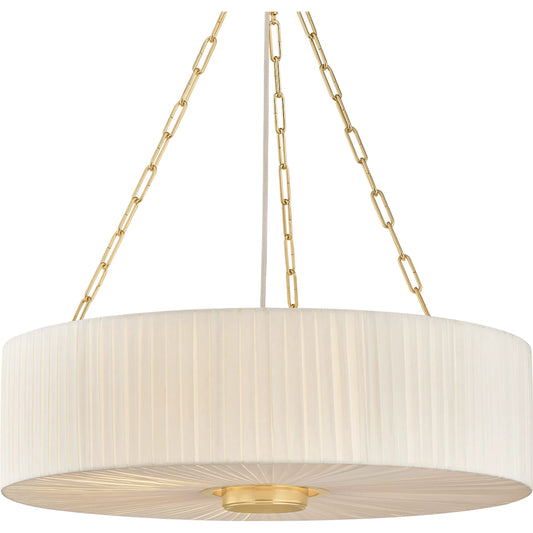 Camby Chandelier by Hudson Valley in aged brass. Made from unique in a transitional style.