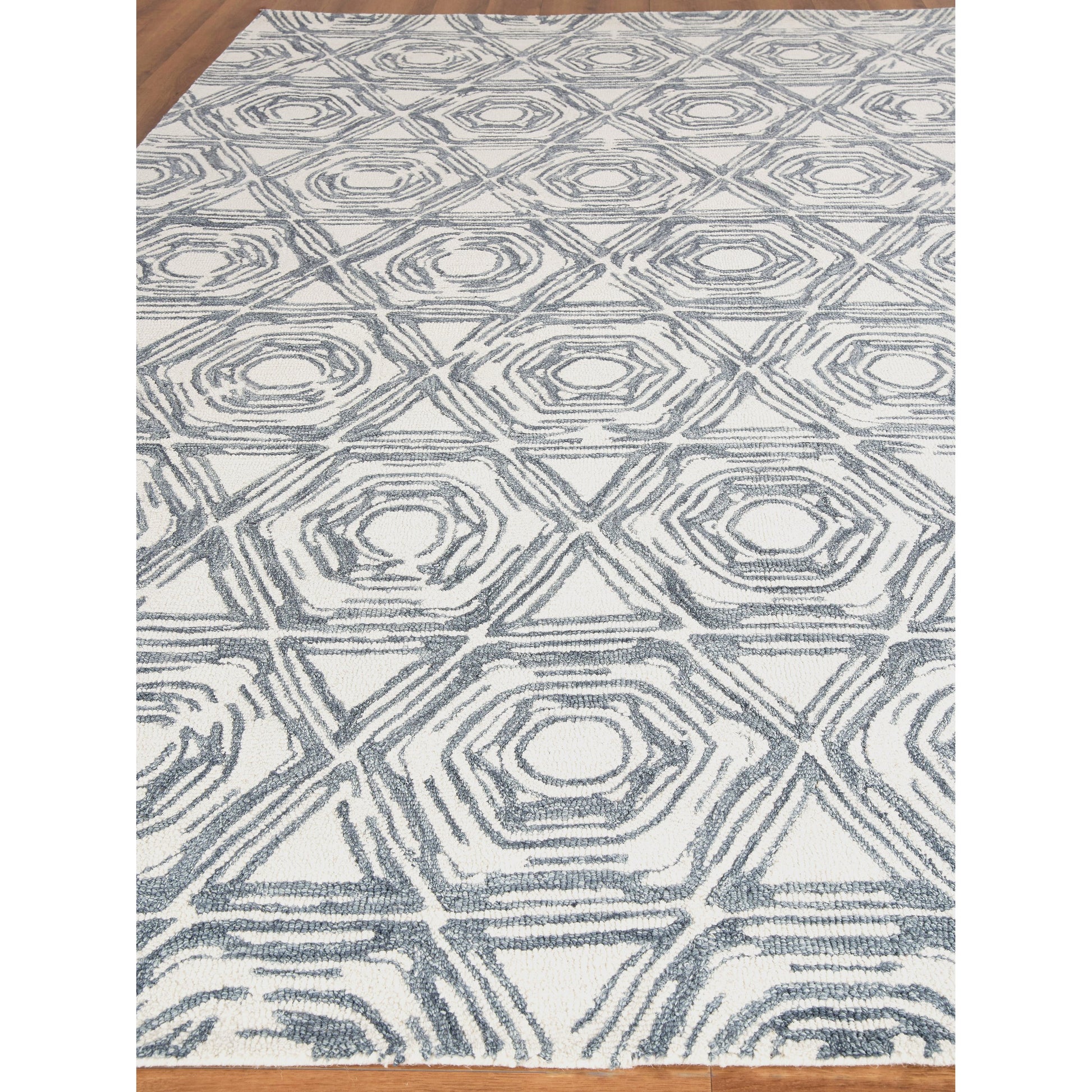Caprice Rug - Dark Blue, Ivory by Exquisite Rugs in dark blue, ivory. Made from new zealand wool in a unique style.