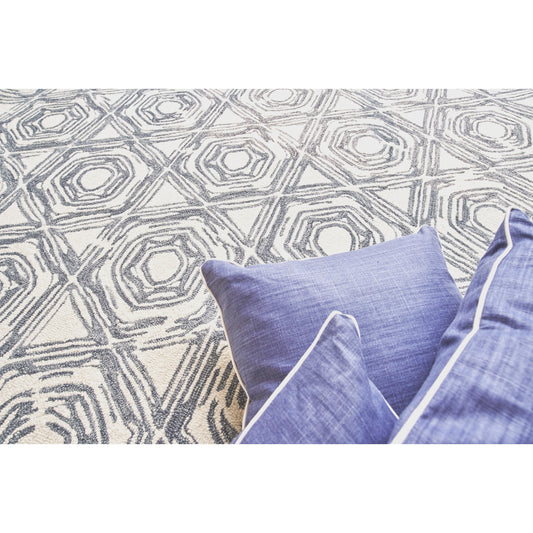 Caprice Rug - Dark Blue, Ivory by Exquisite Rugs in dark blue/ivory. Made from ivory in a unique style.