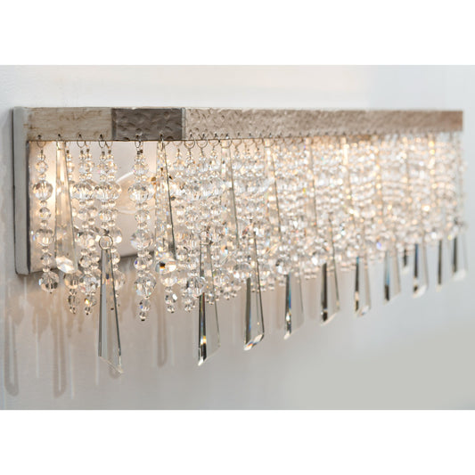Barcelona Crystal Bath by Varaluz in transcend silver. Made from heirloom-quality optic crystal in a modern style.
