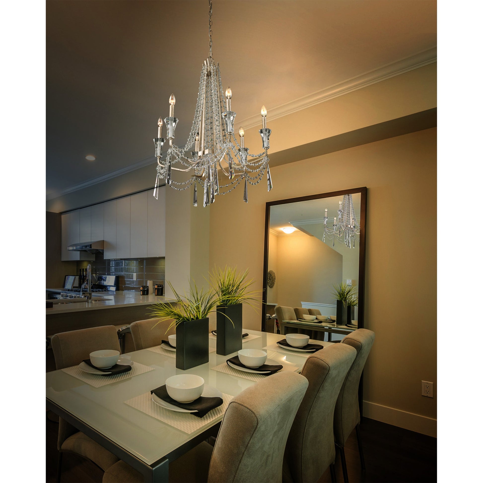 Barcelona Crystal Chandelier by Varaluz. Made from unique in a transitional style.