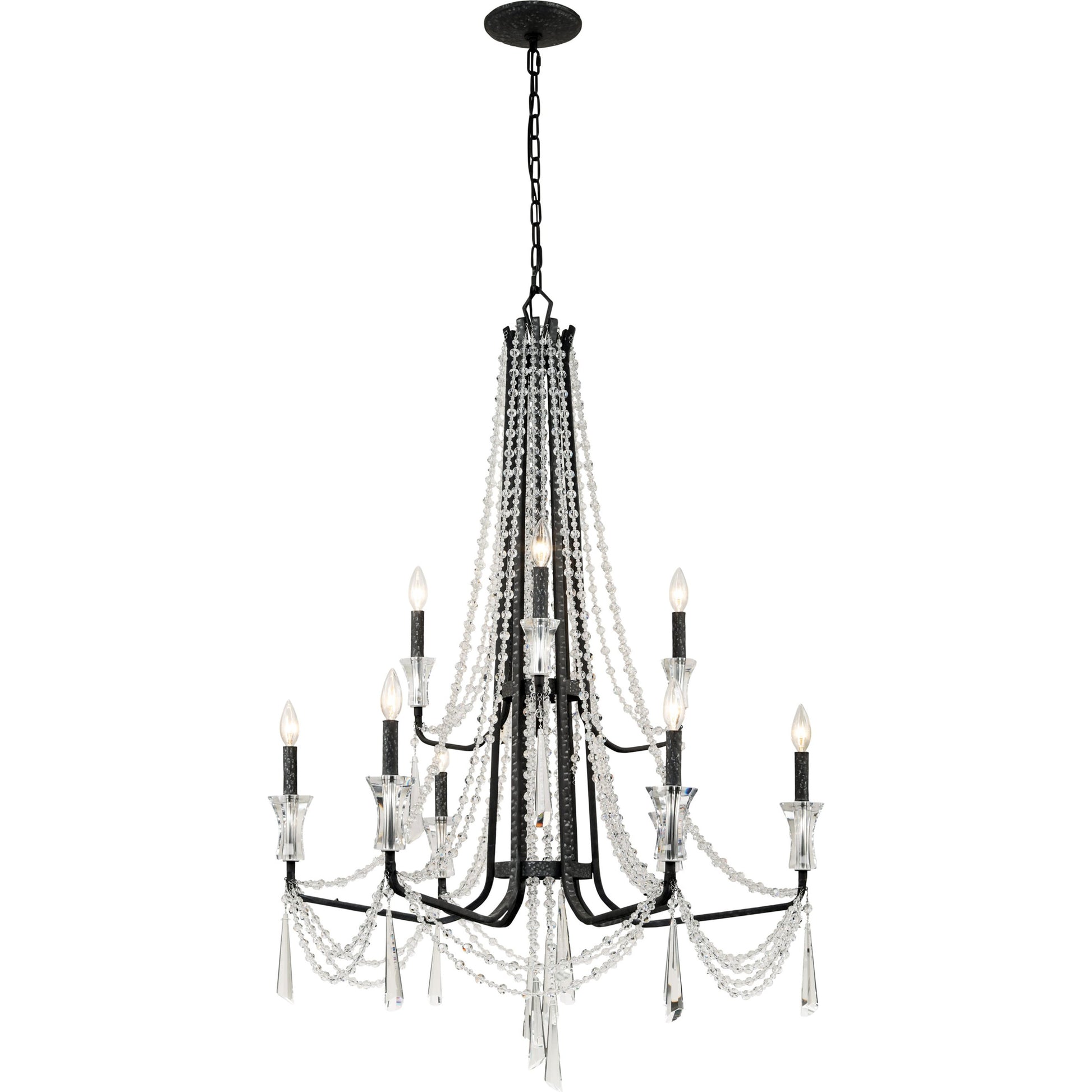 Barcelona Crystal Chandelier by Varaluz. Made from unique in a transitional style.