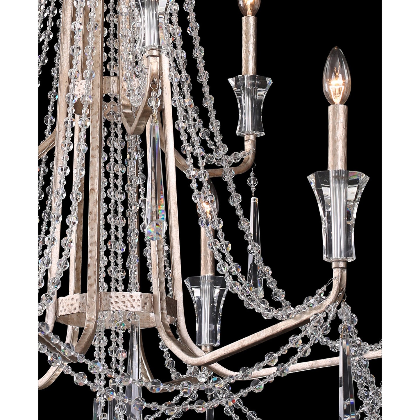 009 SR-817542 | Closeup | Barcelona Crystal Chandelier by Varaluz. Made from unique in a transitional style.
