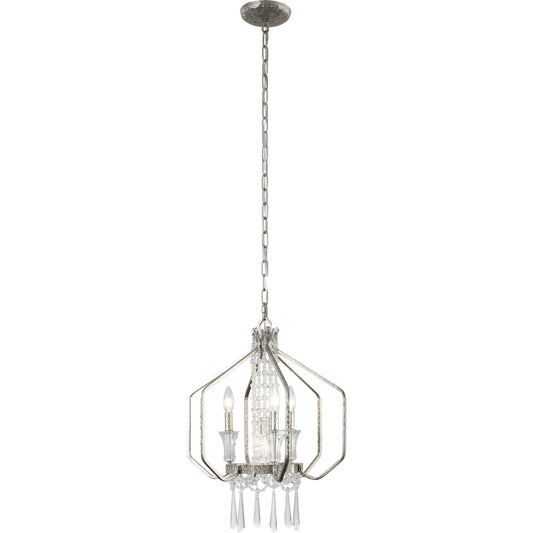 Barcelona Crystal Pendant by Varaluz in transcend silver. Made from heirloom-quality optic crystal in a modern style.