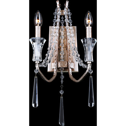 Barcelona Crystal Sconce by Varaluz in transcend silver. Made from heirloom-quality optic crystal in a transitional style.