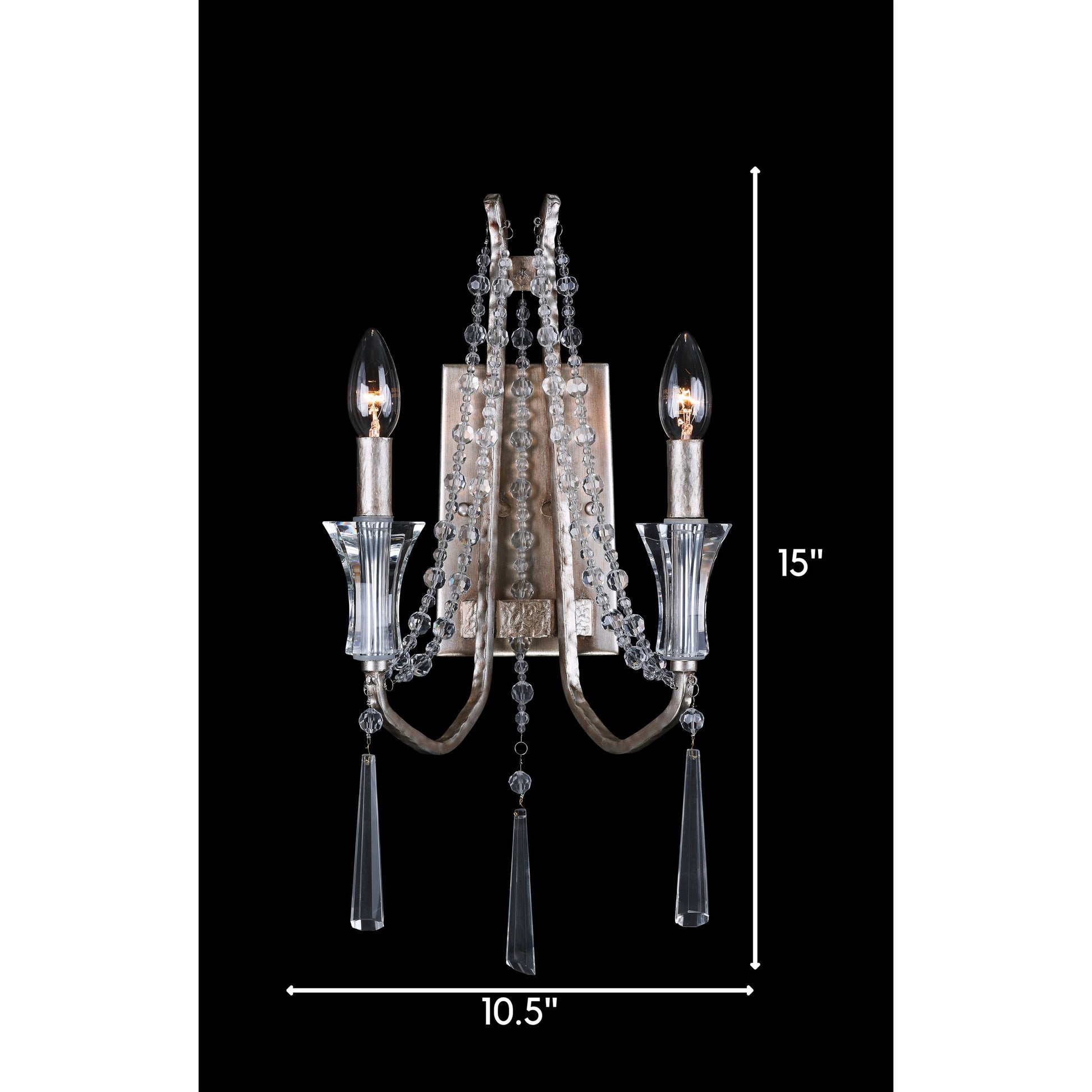 Barcelona Crystal Sconce by Varaluz in transcend silver. Made from heirloom-quality optic crystal in a transitional style.
