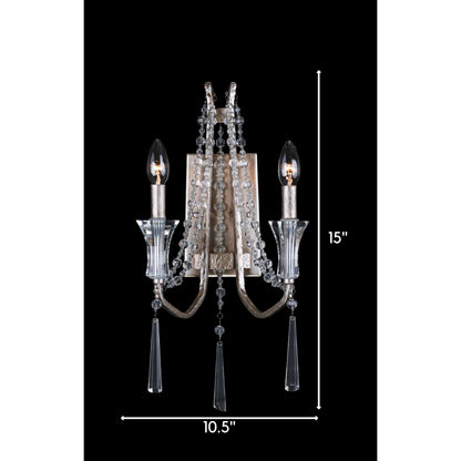 Barcelona Crystal Sconce by Varaluz in transcend silver. Made from heirloom-quality optic crystal in a transitional style.