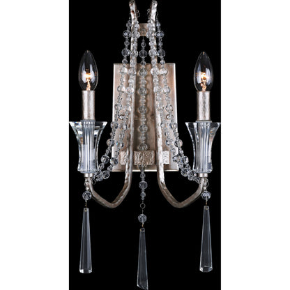 Barcelona Crystal Sconce by Varaluz in transcend silver. Made from heirloom-quality optic crystal in a transitional style.