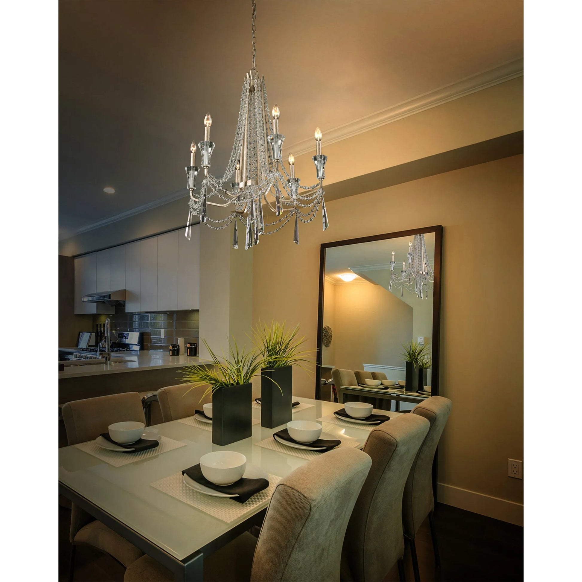 Barcelona Crystal Chandelier by Varaluz. Made from unique in a transitional style.
