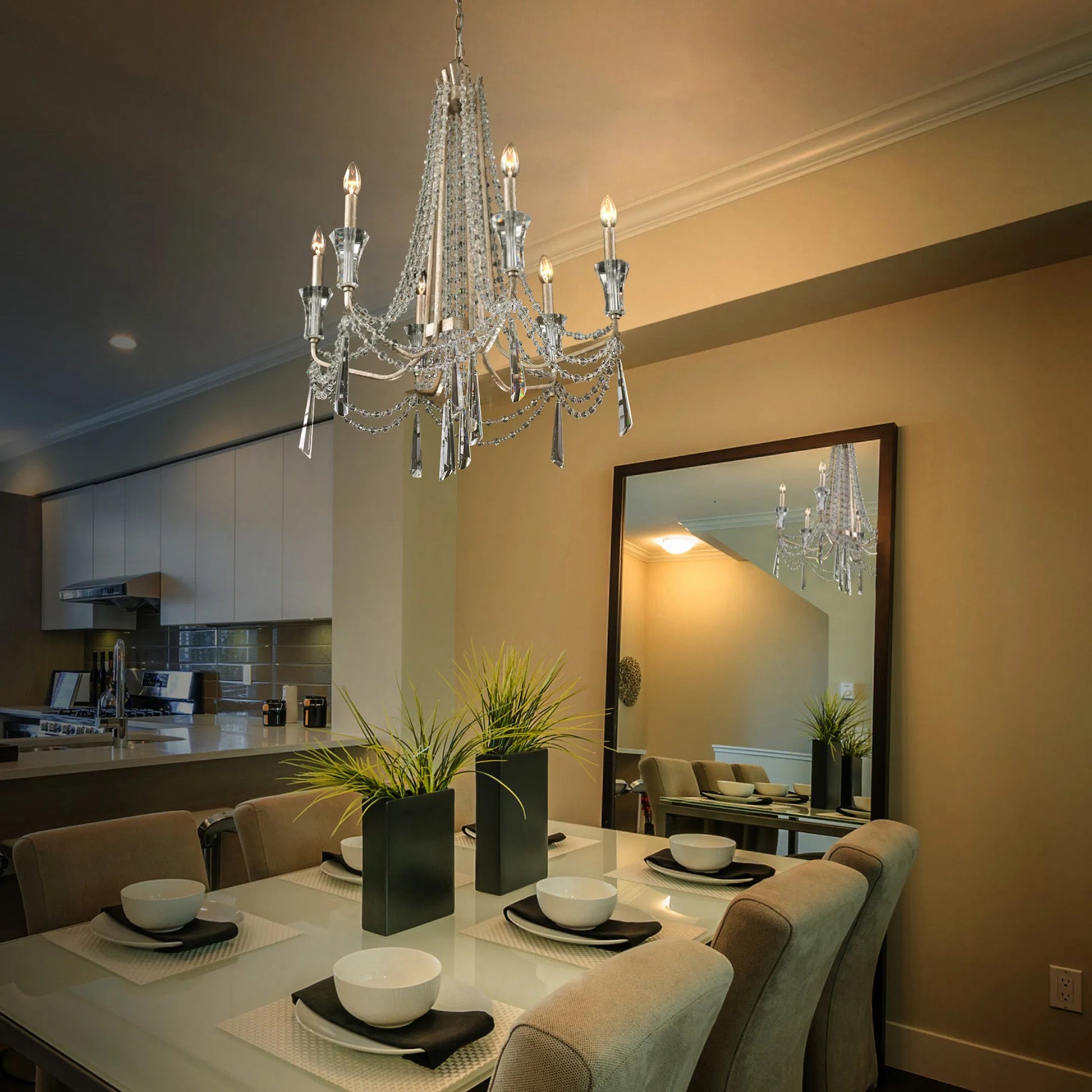 Barcelona Crystal Chandelier by Varaluz. Made from unique in a transitional style.