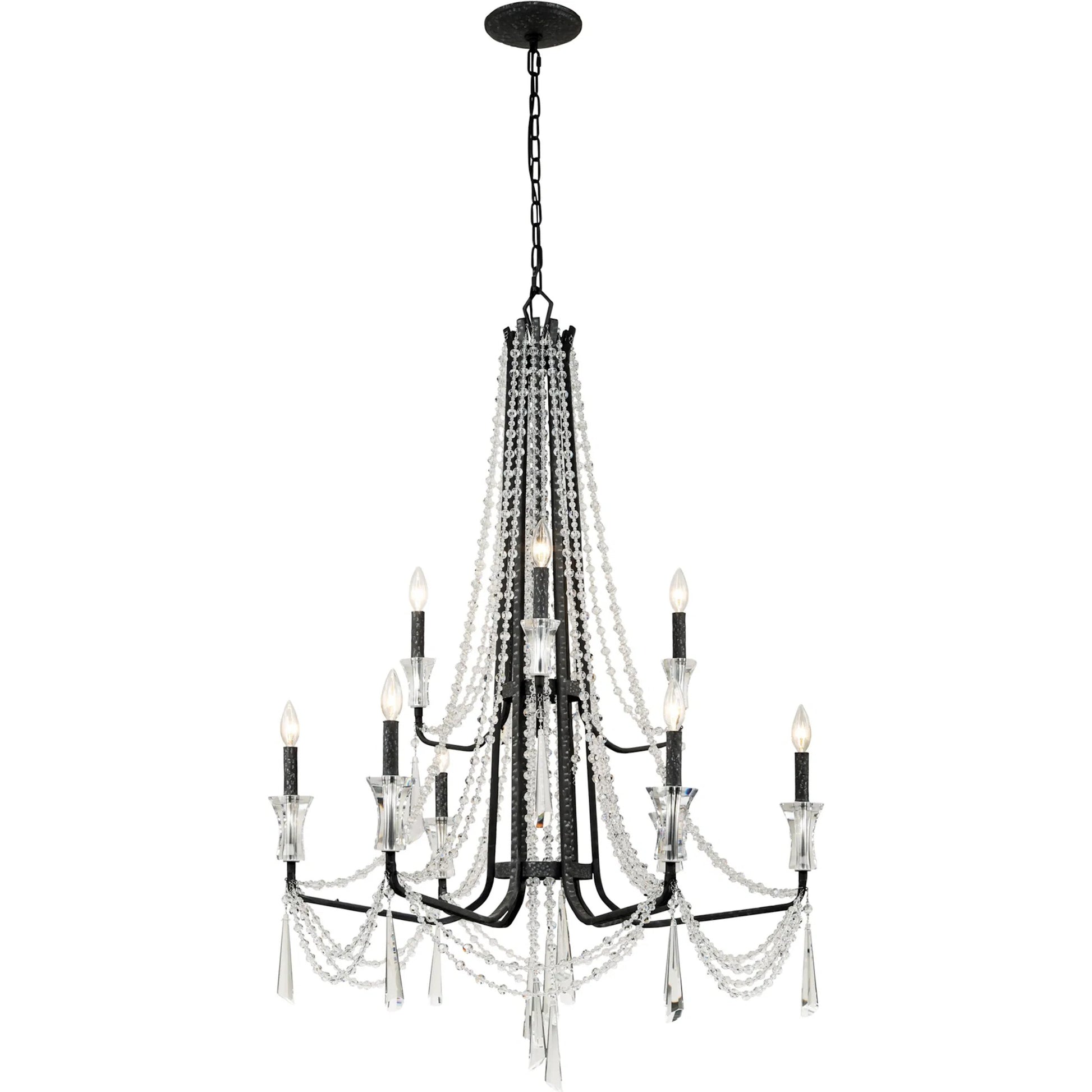 Barcelona Crystal Chandelier by Varaluz. Made from unique in a transitional style.