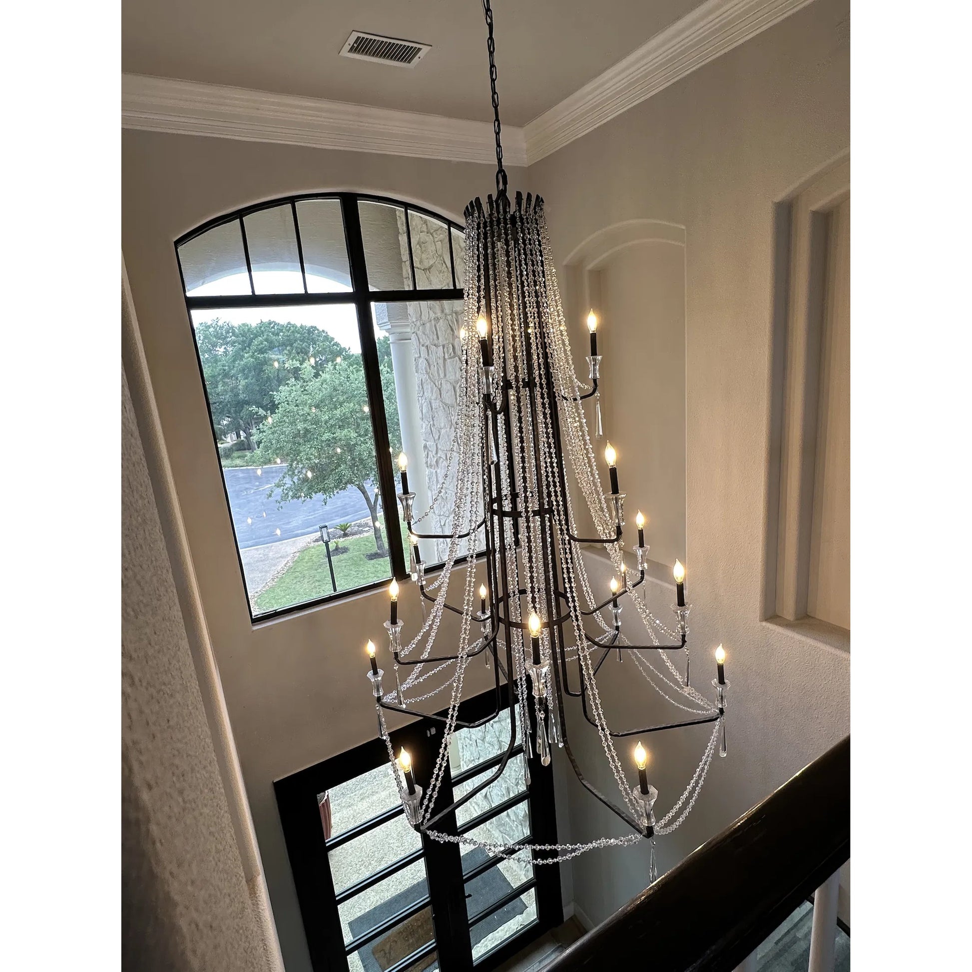 Barcelona Crystal Chandelier by Varaluz. Made from unique in a transitional style.