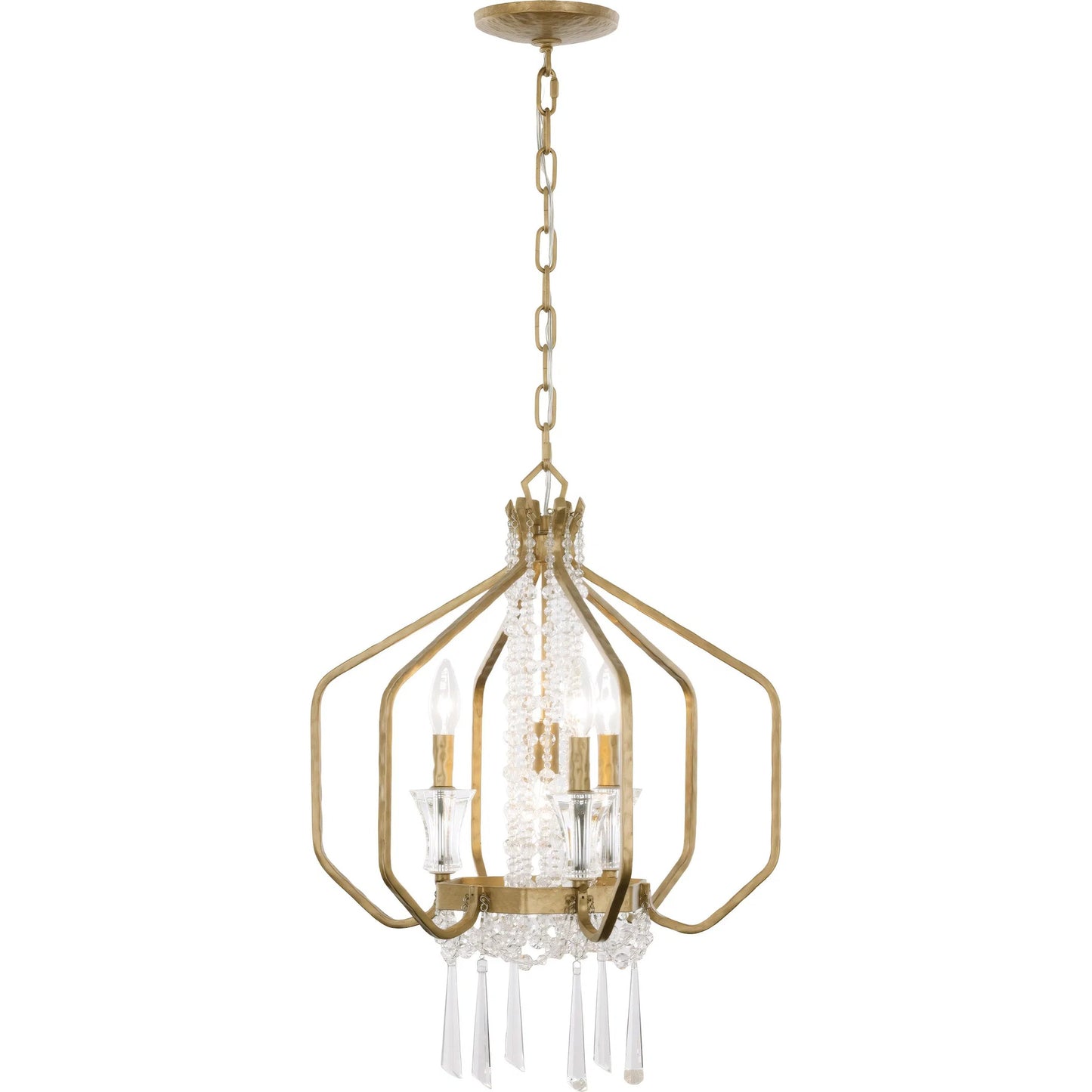 000 SI-2536903 | Primary Silo | Barcelona 3+1 Light Pendant by Varaluz in gold, brass. Made from steel, crystal in a unique style.