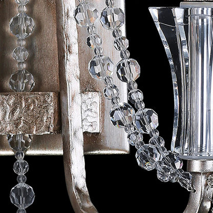 Barcelona Crystal Sconce by Varaluz in transcend silver. Made from heirloom-quality optic crystal in a transitional style.