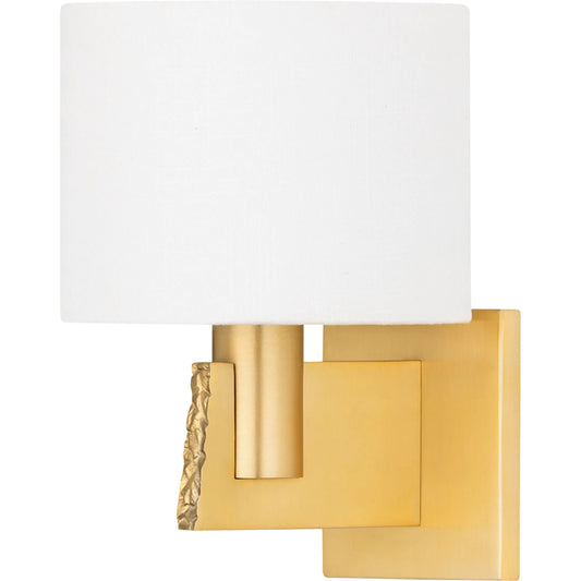 Brampton Wall Sconce by Hudson Valley in aged brass. Made from brass in a unique style.