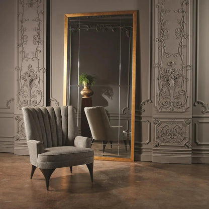 Duncan Chair by Global Views. Made from rubberwood, wood, fabric, 100% cotton velvet made in usa, double rub: 50, 000 in a transitional style.