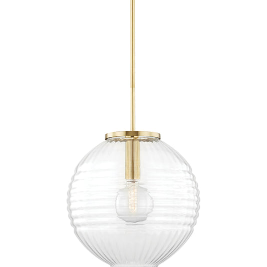 Bay Ridge Pendant by Hudson Valley in aged brass. Made from brass, glass in a modern style.