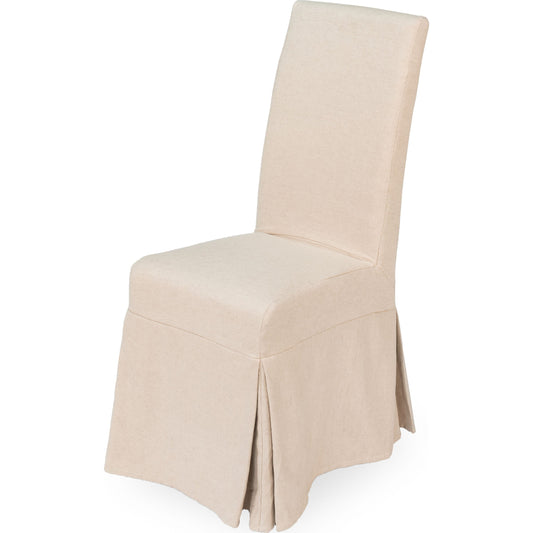 Draped Side Chair by Sarreid Ltd. in beige. Made from fabric in a modern style.