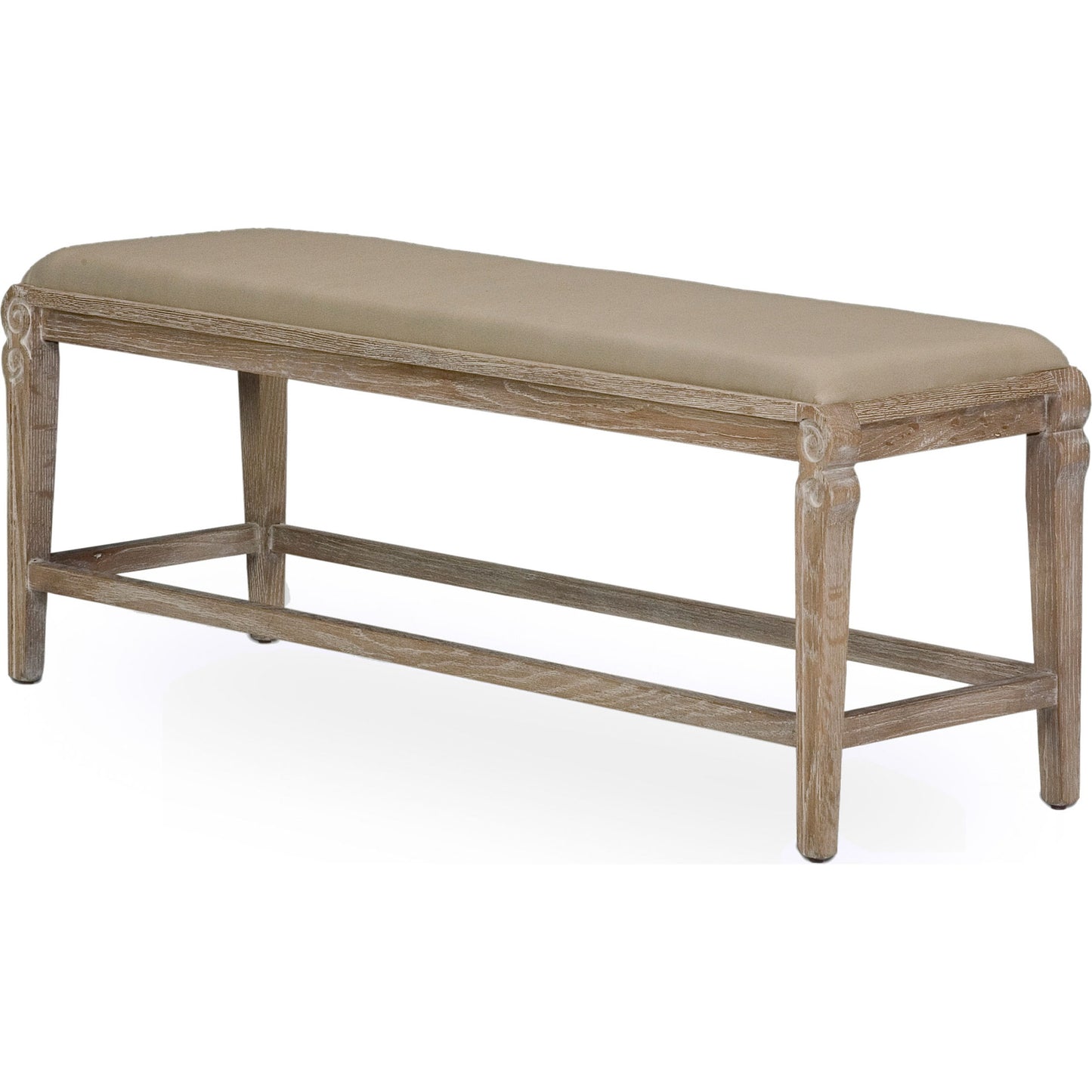 001 S-700732 | Additional Silo | Smith Building Parlor Bench by Sarreid Ltd. in beige and white wash oak. Made from ash, linen in a cottage & farmhouse style.