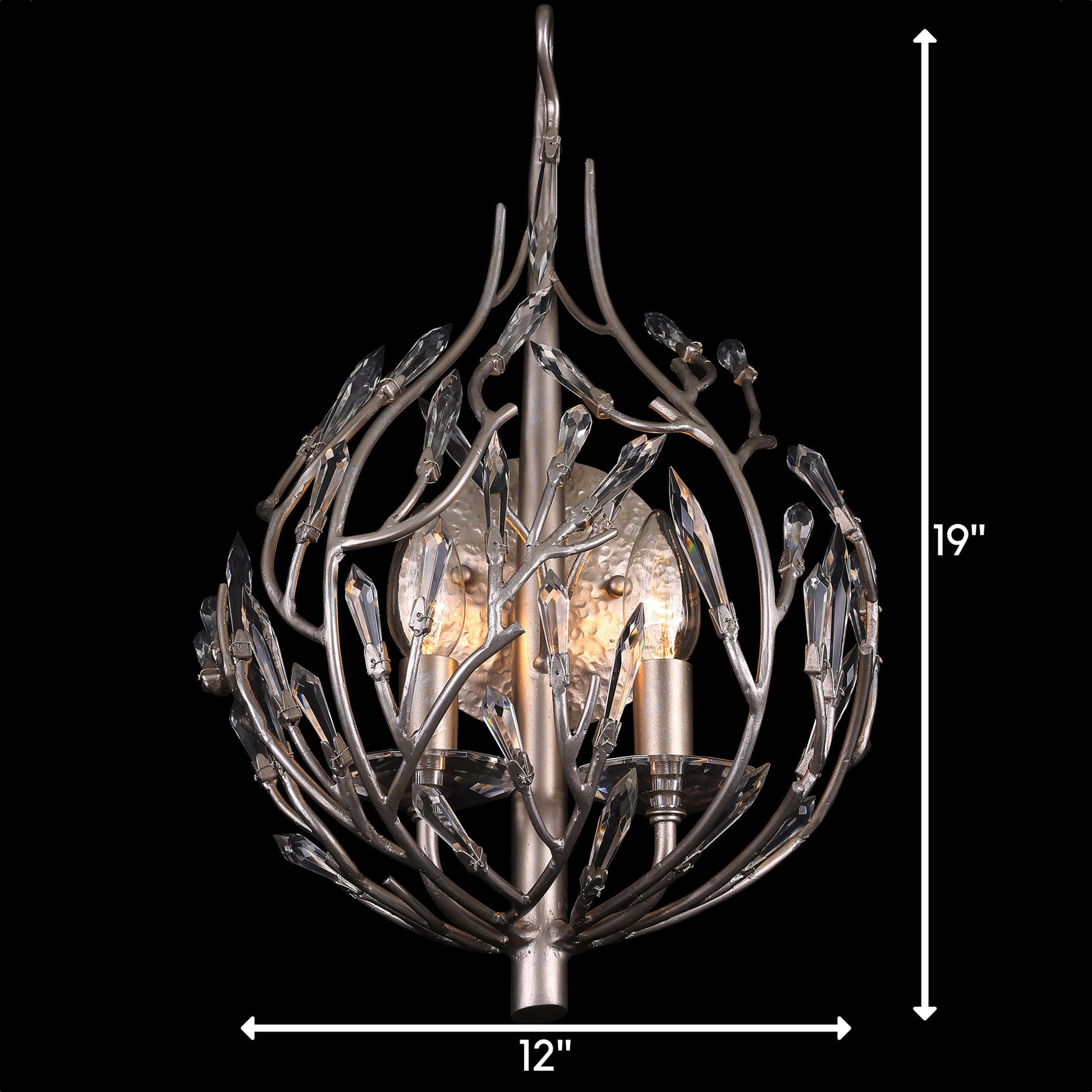 Bask 2-Light Crystal Wall Sconce by Varaluz in matte black/french gold. Made from unique in a modern style.