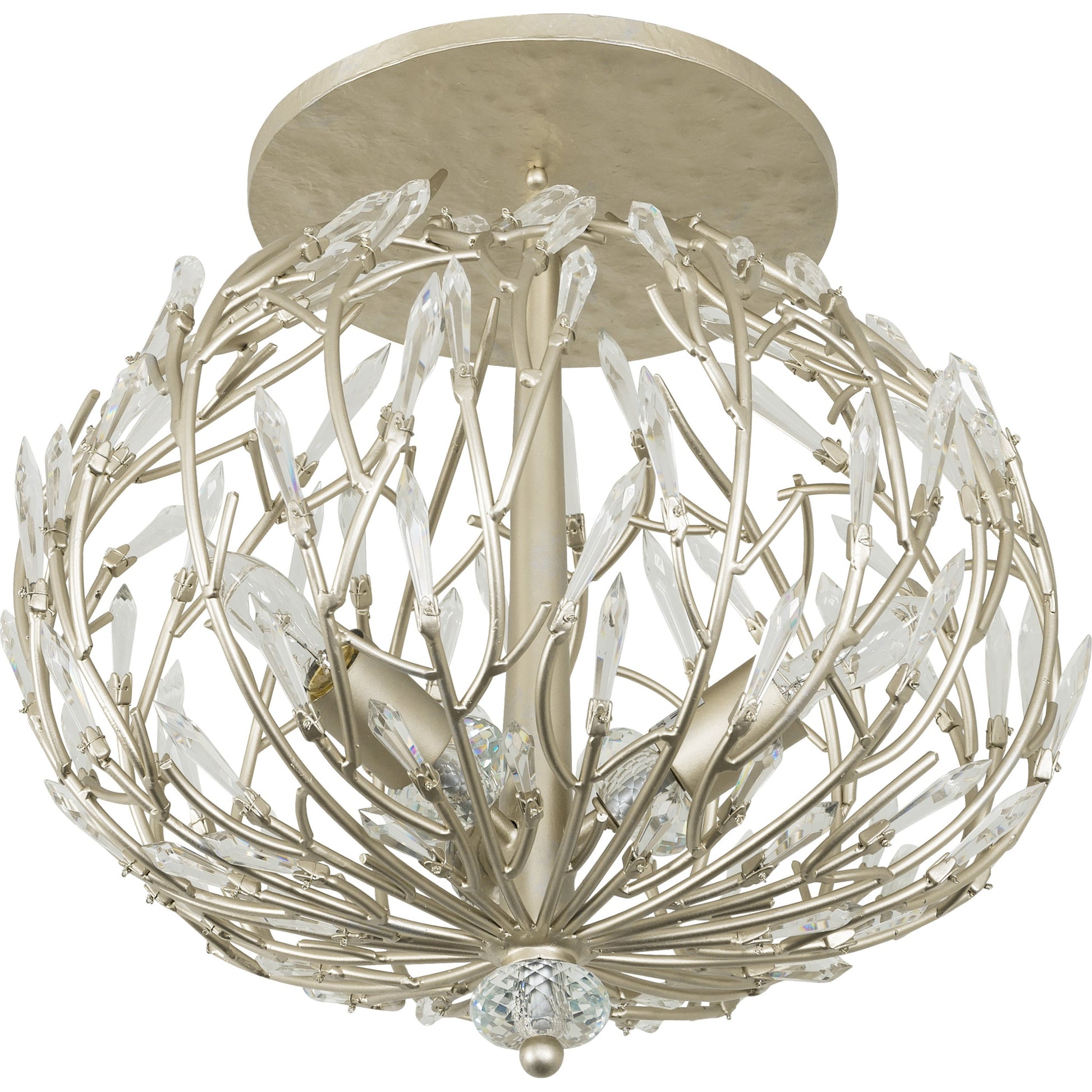 Bask Crystal Ceiling Mount by Varaluz in gold dust. Made from premium pre-installed crystal in a transitional style.