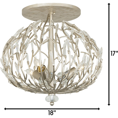 Bask Crystal Ceiling Mount by Varaluz in gold dust. Made from premium pre-installed crystal in a transitional style.