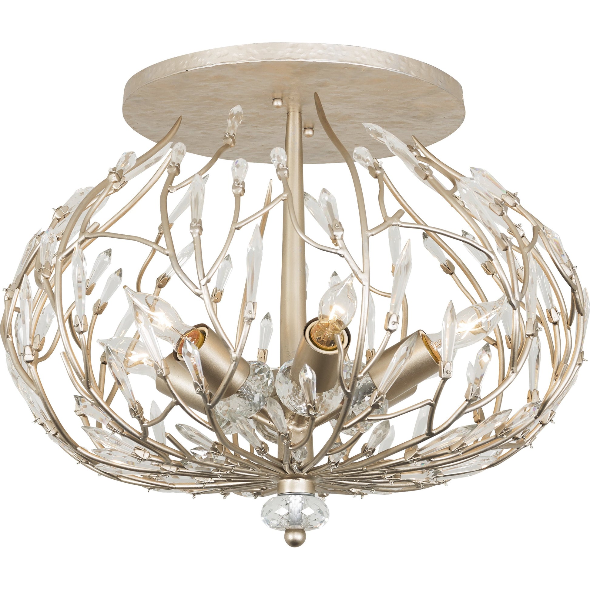 Bask Crystal Ceiling Mount by Varaluz in gold dust. Made from premium pre-installed crystal in a transitional style.