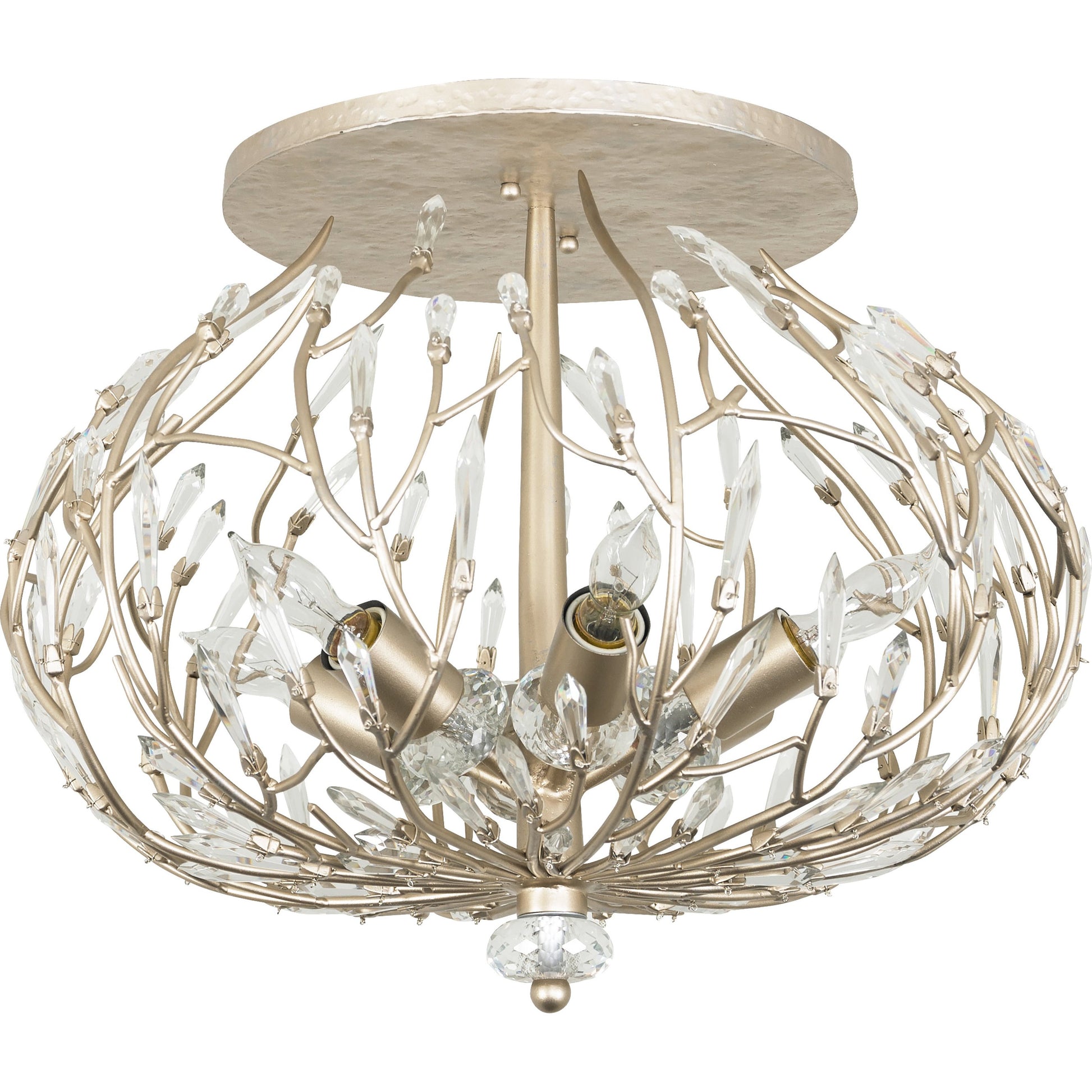 Bask Crystal Ceiling Mount by Varaluz in gold dust. Made from premium pre-installed crystal in a transitional style.