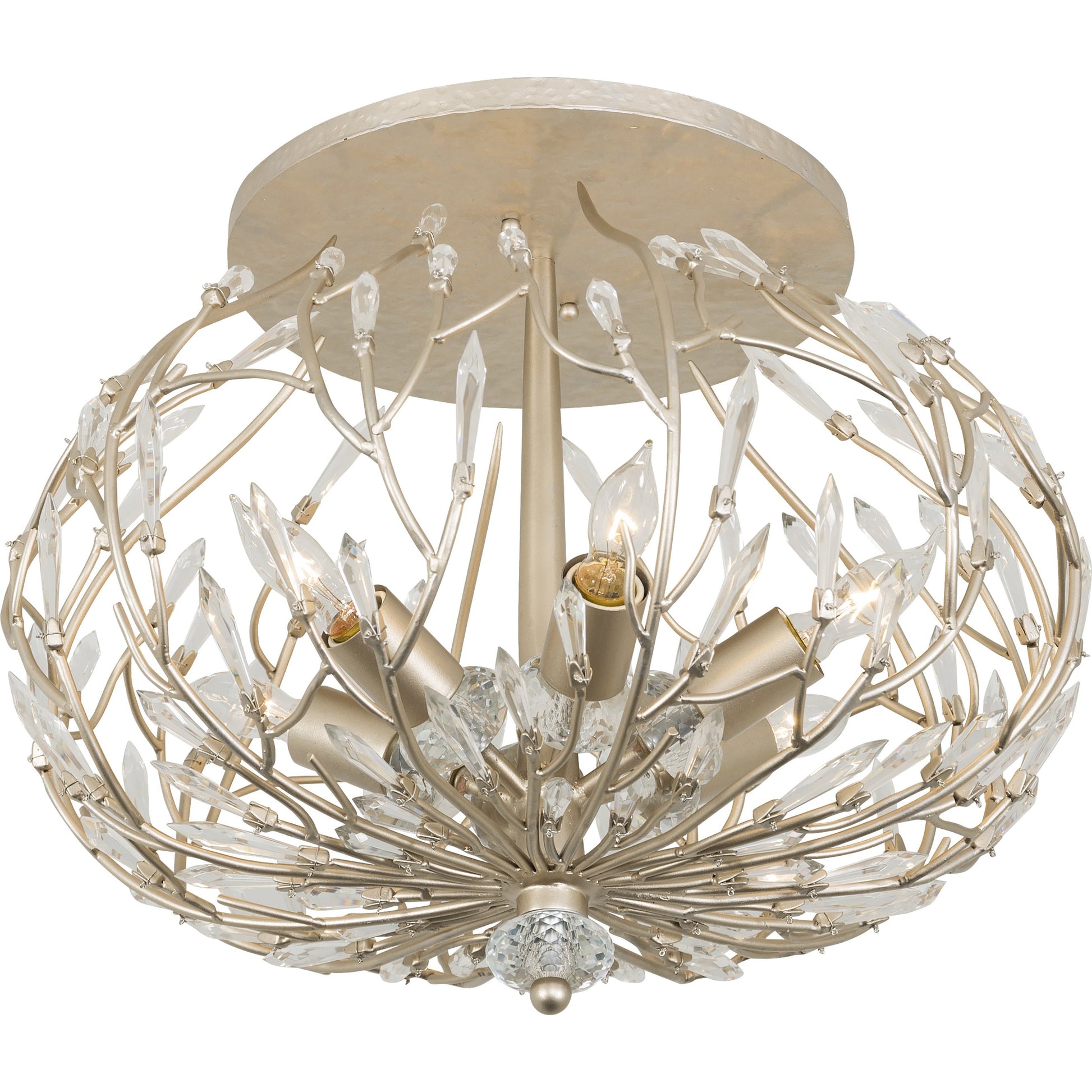 Bask Crystal Ceiling Mount by Varaluz in gold dust. Made from premium pre-installed crystal in a transitional style.