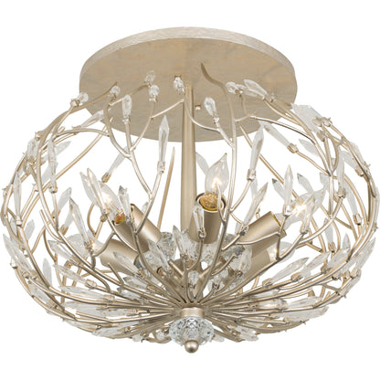 Bask Crystal Ceiling Mount by Varaluz in gold dust. Made from premium pre-installed crystal in a transitional style.