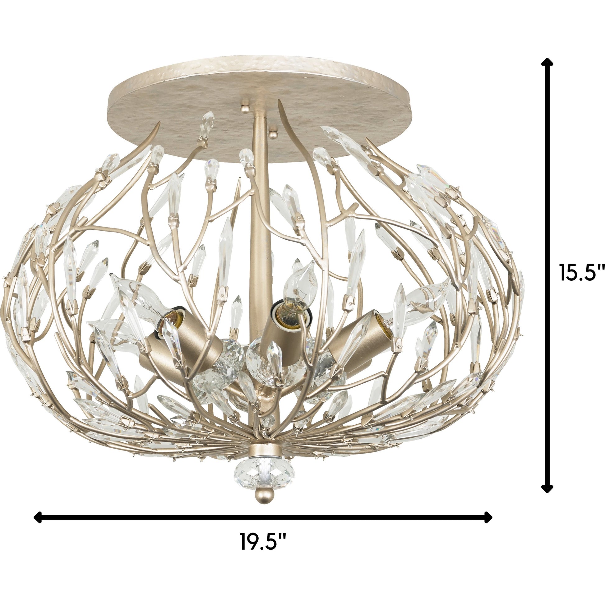Bask Crystal Ceiling Mount by Varaluz in gold dust. Made from premium pre-installed crystal in a transitional style.
