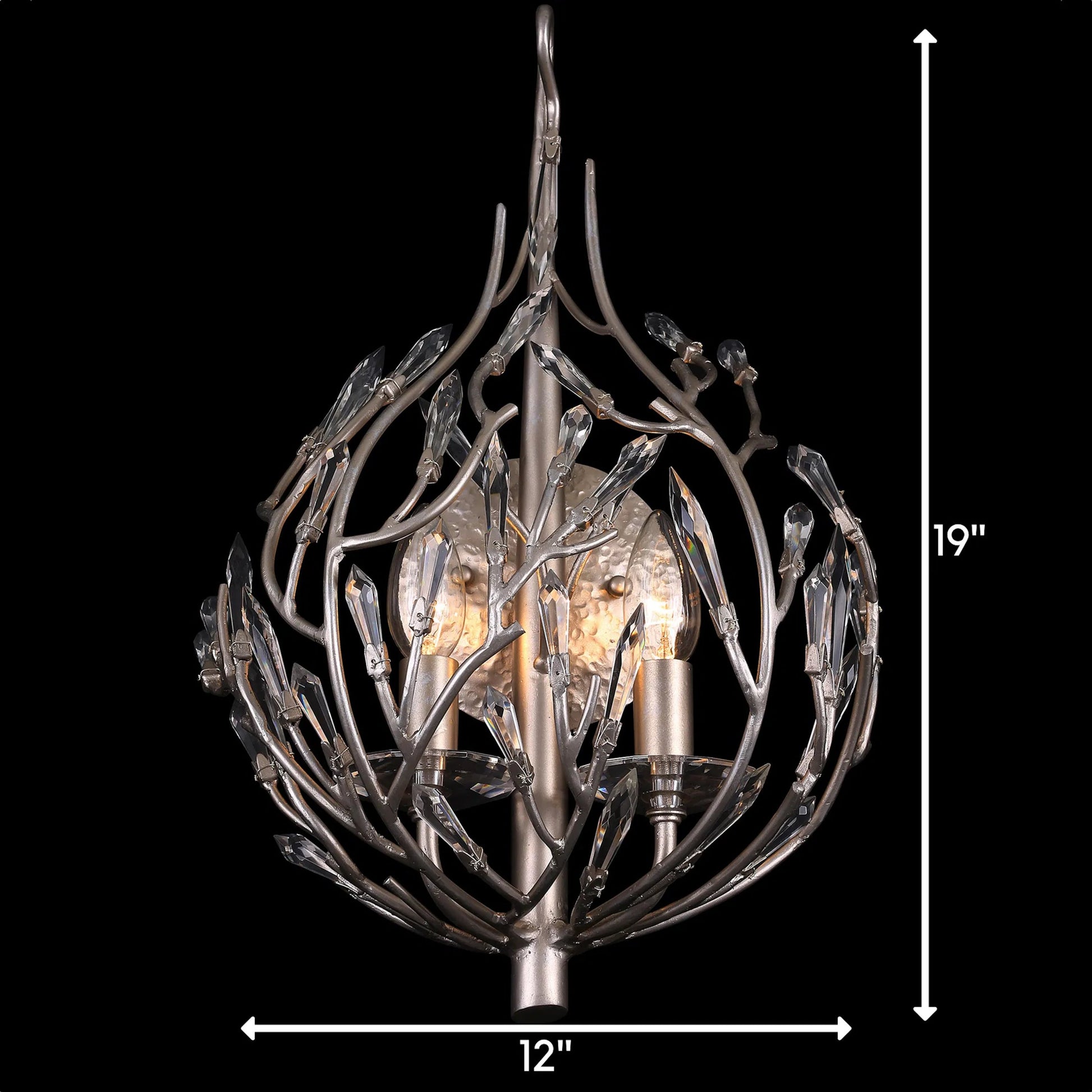 Bask 2-Light Crystal Wall Sconce by Varaluz in matte black/french gold. Made from unique in a modern style.