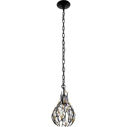 Bask Crystal Mini Pendant by Varaluz. Made from premium pre-installed crystal in a transitional style.