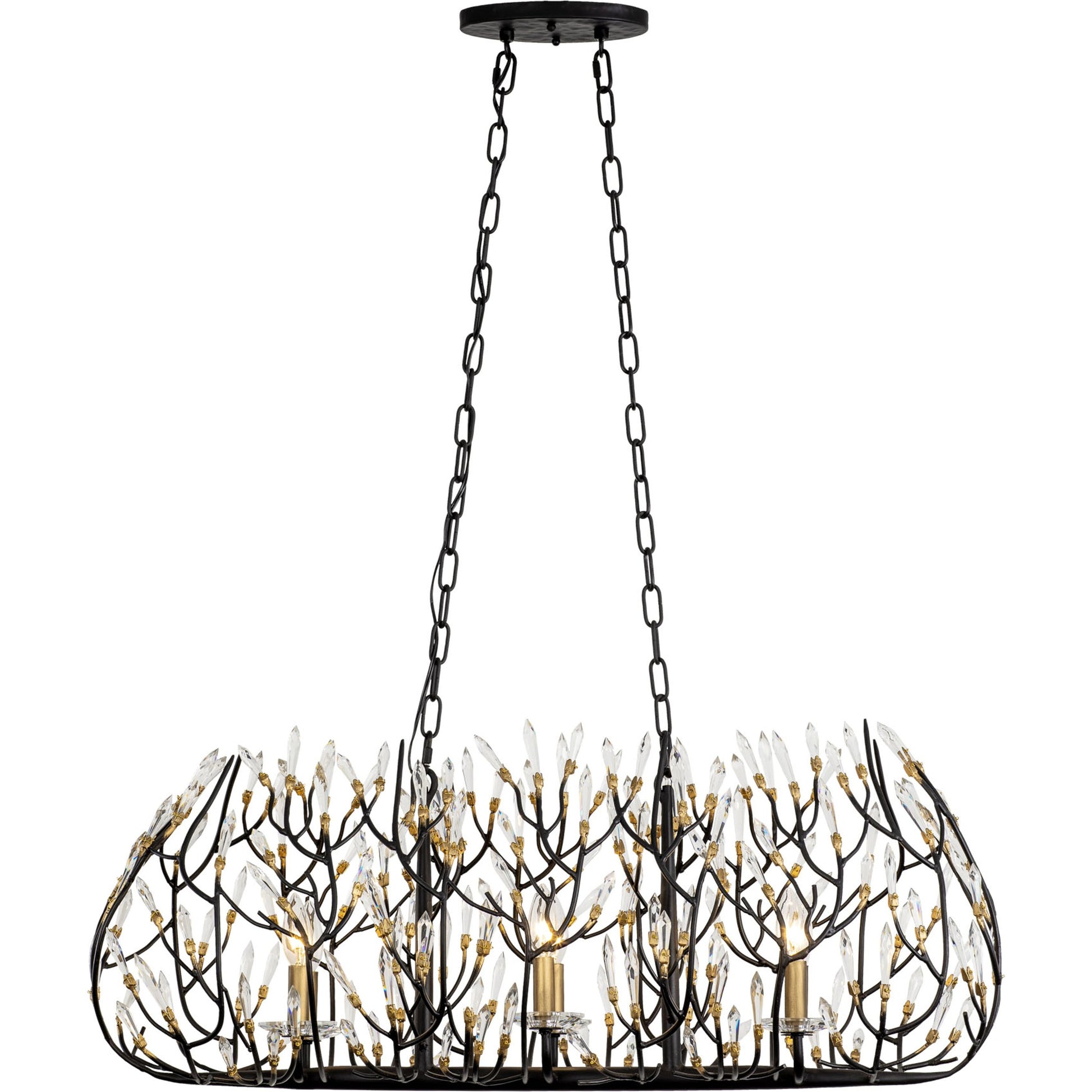 Bask Crystal Linear Pendant by Varaluz. Made from premium pre-installed crystal in a eclectic & global style.