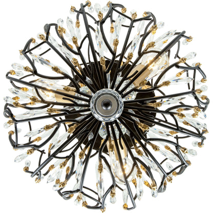 Bask Crystal Semi-Flush by Varaluz in matte black/french gold. Made from unique in a modern style.
