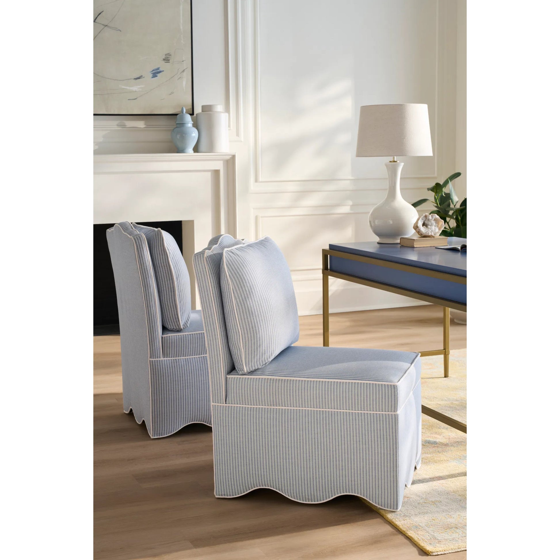 East Camden Writing Desk by Fairfield Chair in white and pearl. Made from poplar solids, veneers in a unique style.