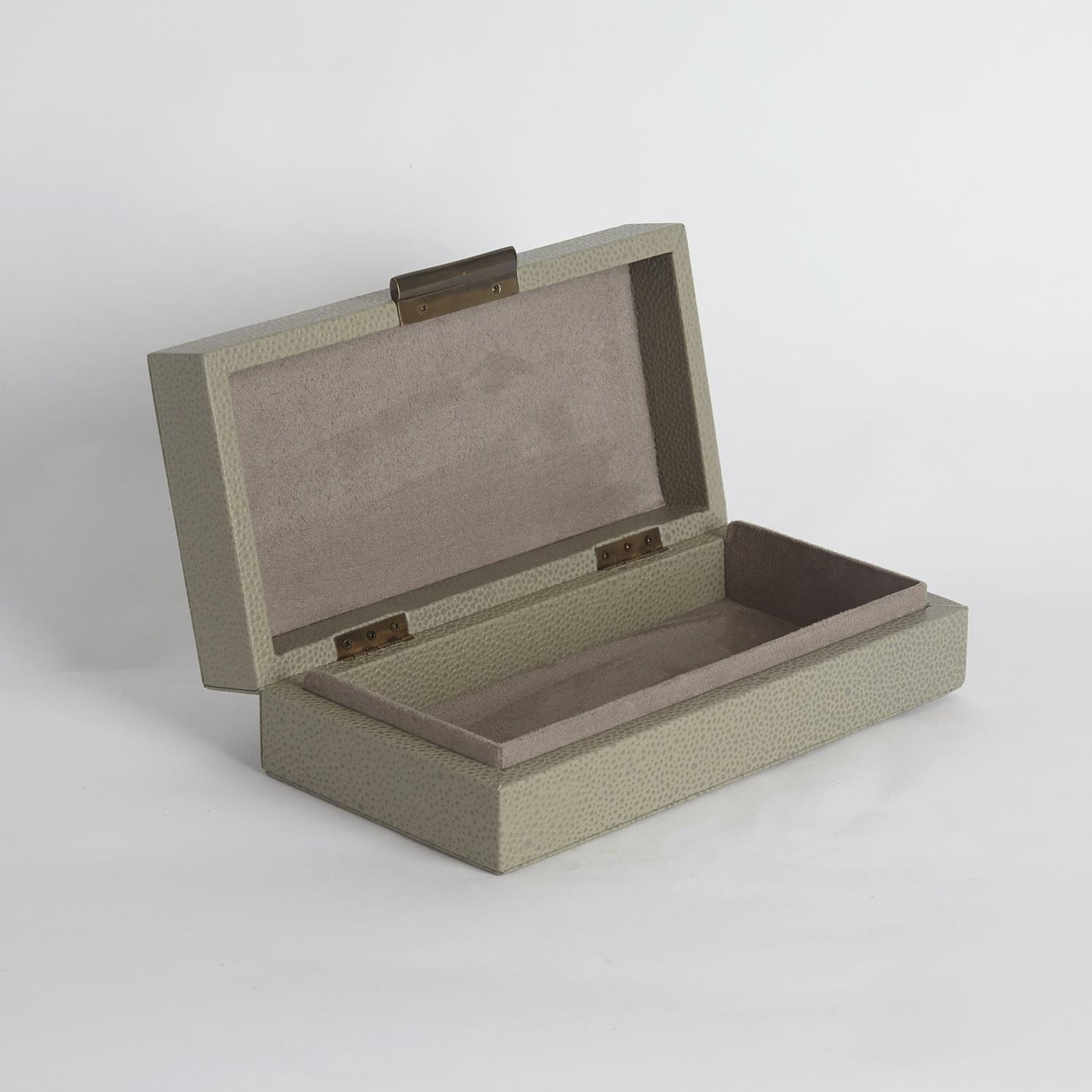 Alpen Box by Global Views. Made from mdf, leather, polyester suede in a transitional style.