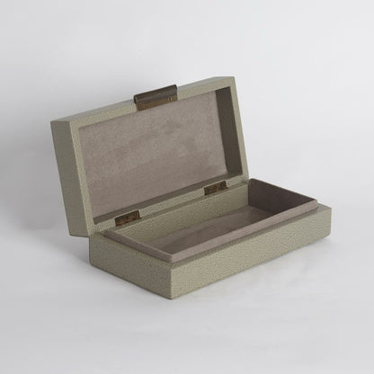 Alpen Box by Global Views. Made from mdf, leather, polyester suede in a transitional style.