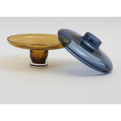 Over Cobalt Vase by Global Views. Made from art glass in a modern style.