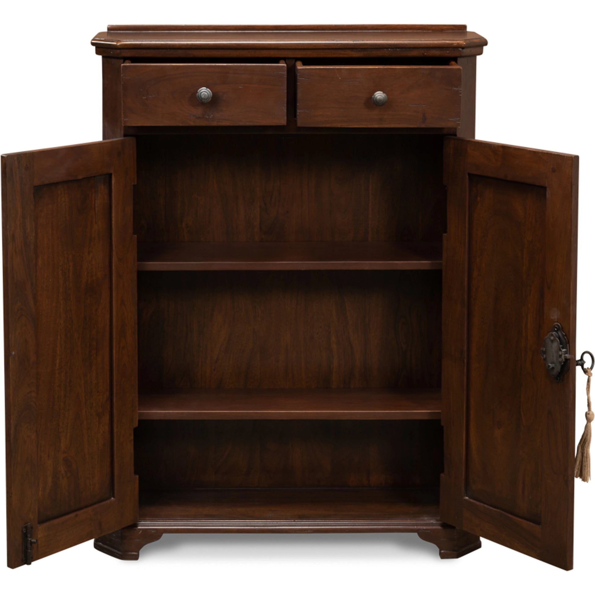 Austrian Hall Cabinet by Sarreid Ltd. in brown. Made from unique in a traditional style.
